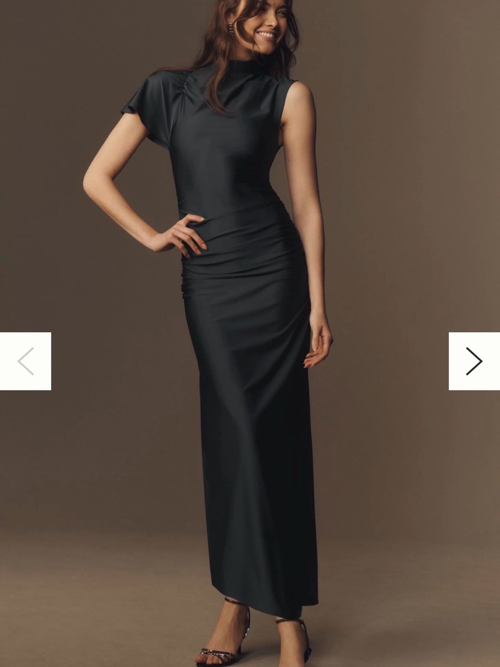 De La Vali Canzonet One-Shoulder Mock-Neck Column Maxi Dress size 6